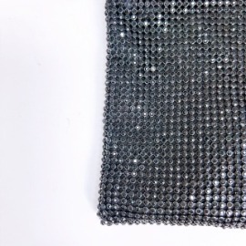 Black Crystal Diamantes Soft Clutch