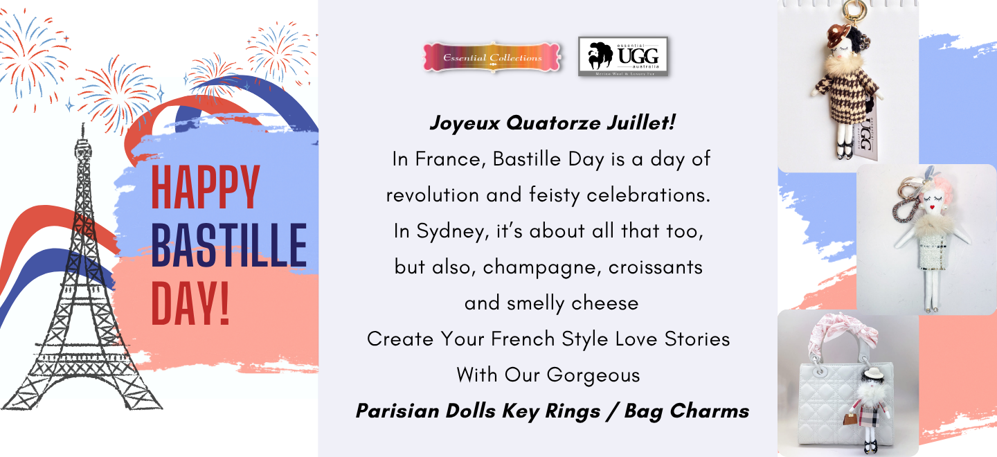 Happy Bastille Day Joyeux Quatorze Juillet Create Your French Style Love Stories With Our Gorgeous Parisian Dolls Key Rings Bag Charms